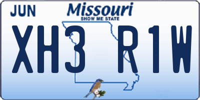MO license plate XH3R1W