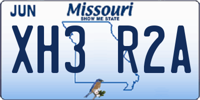 MO license plate XH3R2A