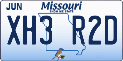 MO license plate XH3R2D
