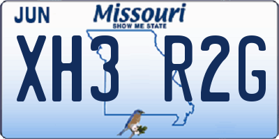 MO license plate XH3R2G