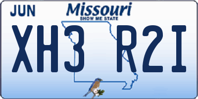 MO license plate XH3R2I
