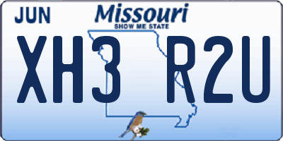 MO license plate XH3R2U