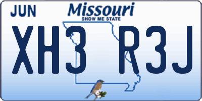 MO license plate XH3R3J