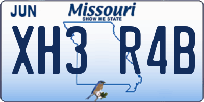 MO license plate XH3R4B