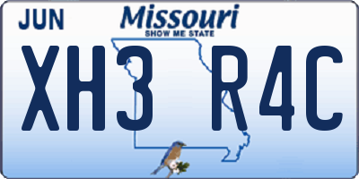 MO license plate XH3R4C