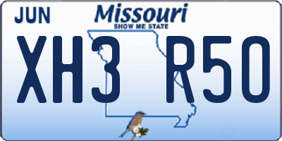 MO license plate XH3R5O