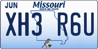 MO license plate XH3R6U