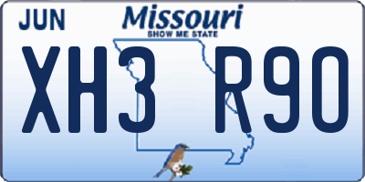 MO license plate XH3R9O