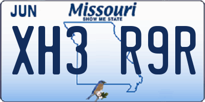 MO license plate XH3R9R
