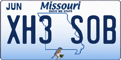 MO license plate XH3S0B