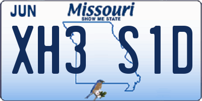 MO license plate XH3S1D