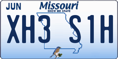 MO license plate XH3S1H