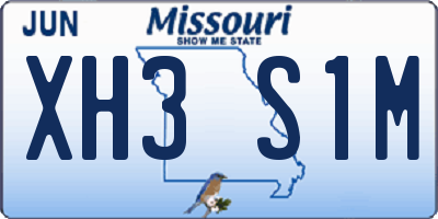 MO license plate XH3S1M
