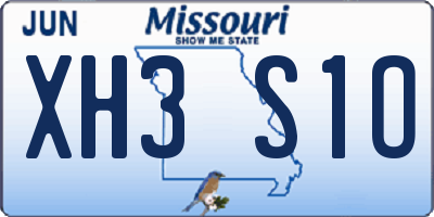 MO license plate XH3S1O
