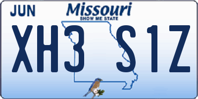 MO license plate XH3S1Z