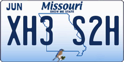MO license plate XH3S2H