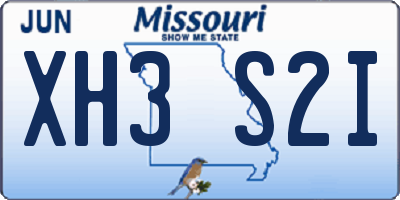 MO license plate XH3S2I