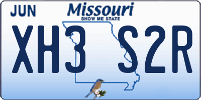 MO license plate XH3S2R