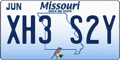 MO license plate XH3S2Y