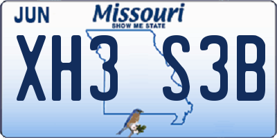MO license plate XH3S3B