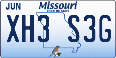 MO license plate XH3S3G
