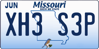 MO license plate XH3S3P