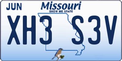 MO license plate XH3S3V