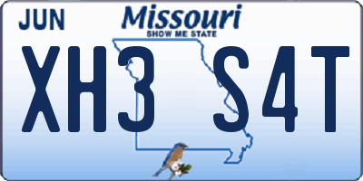 MO license plate XH3S4T
