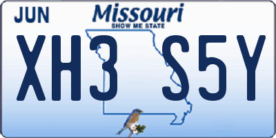 MO license plate XH3S5Y