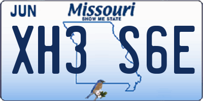 MO license plate XH3S6E
