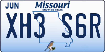MO license plate XH3S6R