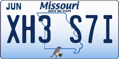 MO license plate XH3S7I