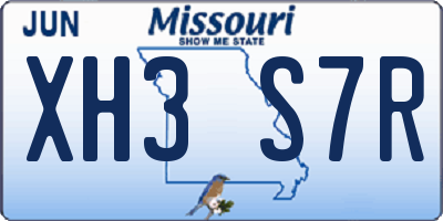 MO license plate XH3S7R