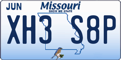 MO license plate XH3S8P