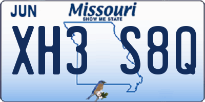 MO license plate XH3S8Q