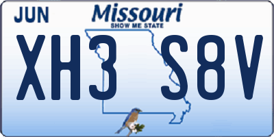 MO license plate XH3S8V