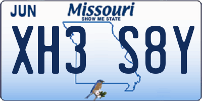 MO license plate XH3S8Y