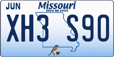 MO license plate XH3S9O