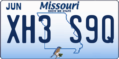 MO license plate XH3S9Q