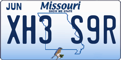 MO license plate XH3S9R