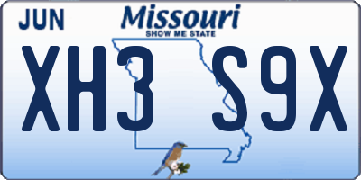 MO license plate XH3S9X