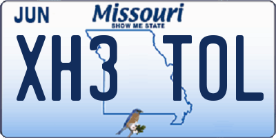 MO license plate XH3T0L