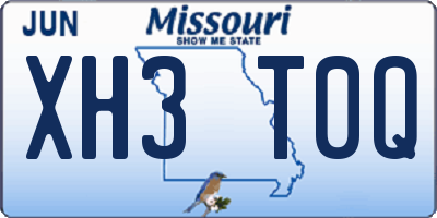 MO license plate XH3T0Q