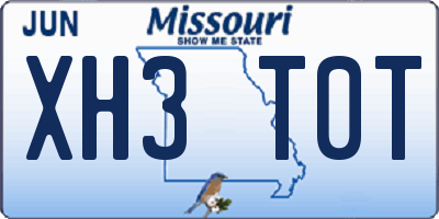 MO license plate XH3T0T