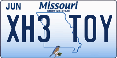 MO license plate XH3T0Y