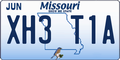 MO license plate XH3T1A