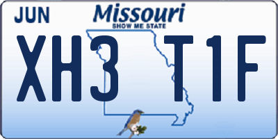 MO license plate XH3T1F