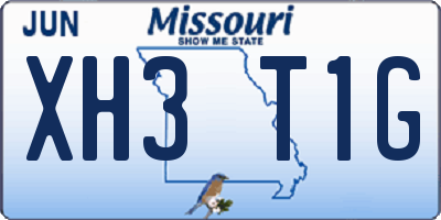 MO license plate XH3T1G
