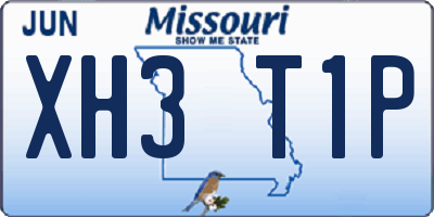 MO license plate XH3T1P