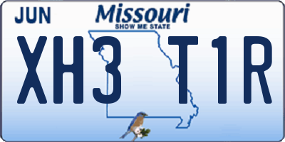 MO license plate XH3T1R